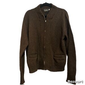Vintage CAMPUS Brown Shetland Wool Cardigan Sweater Academia Mr. Rogers Sz Large